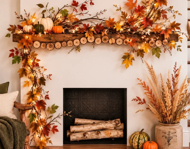 9 Cozy Fall Garland Ideas for Your Fireplace Mantel