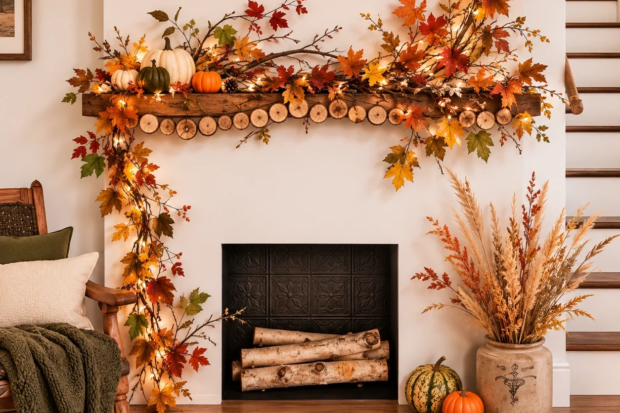 You are currently viewing 9 Cozy Fall Garland Ideas for Your Fireplace Mantel