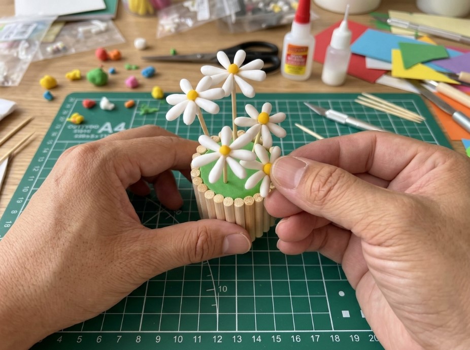 You are currently viewing Miniature Cotton Swab Daisies