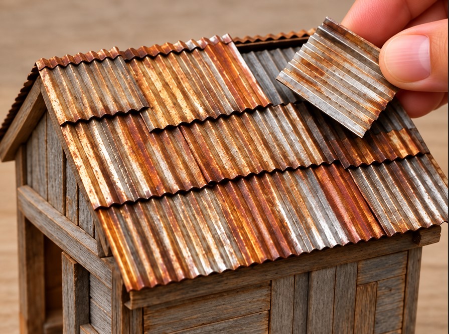 You are currently viewing Miniature Corrugated Metal Roof from a Soda Can
